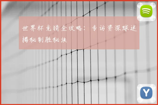 世界杯竞猜全攻略：专访资深球迷揭秘制胜秘诀